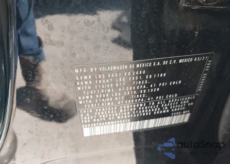 2021 Volkswagen Tiguan 2.0T Se/2.0T Se R-Line Black/2.0T Sel from USA, damaged, VIN 3VV2B7AX0MM095414